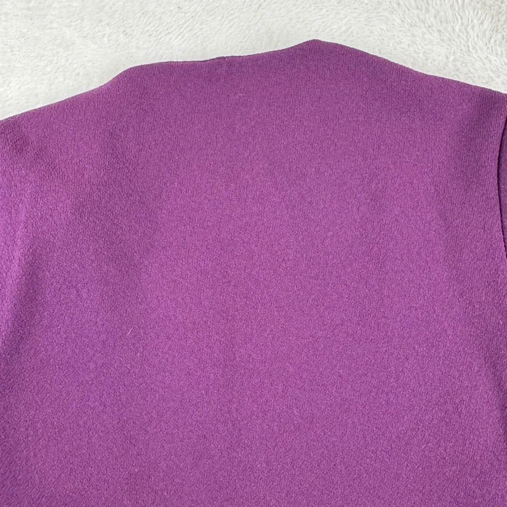 VINTAGE Lady Blair Cardigan Vest Set Womens 7 Purple 70s ILGWU Contrast Stitch